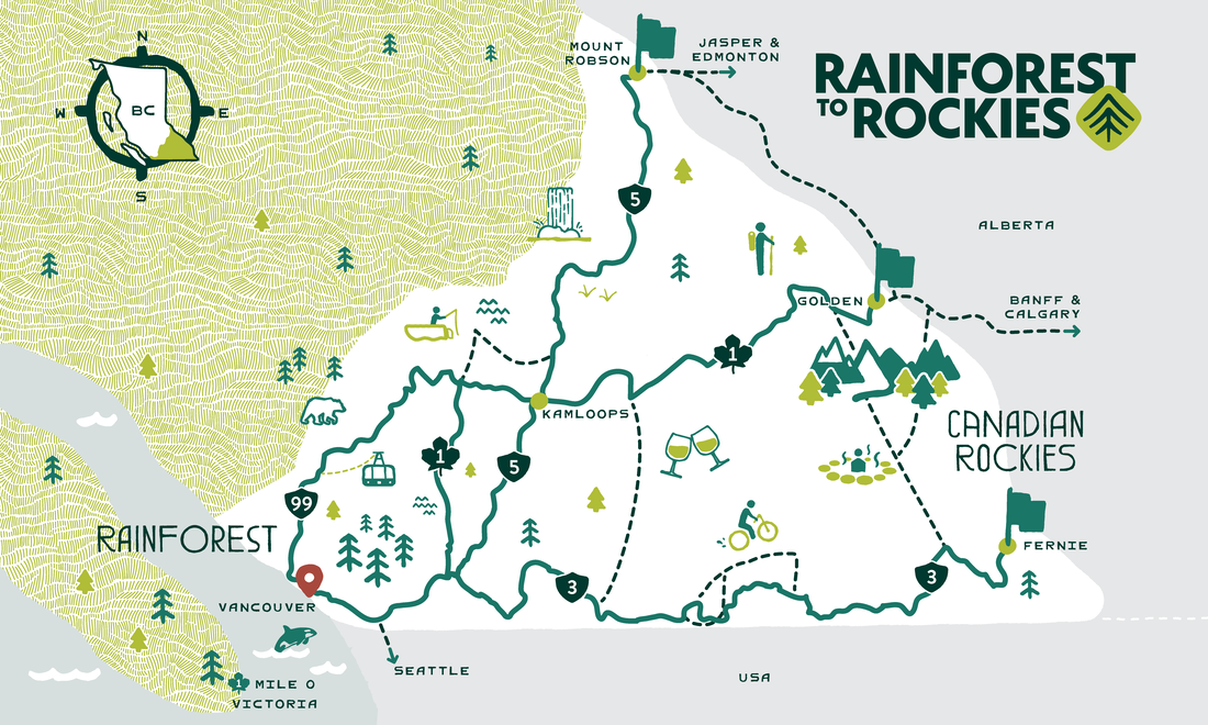 Map of Rainforest to Rockies